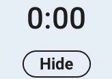 Zegar 0:00 i przycisk Hide w niepunktowanym Test Preview.