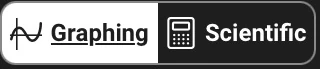 Przełącznik Graphing i Scientific w prawdziwym Bluebooku.
